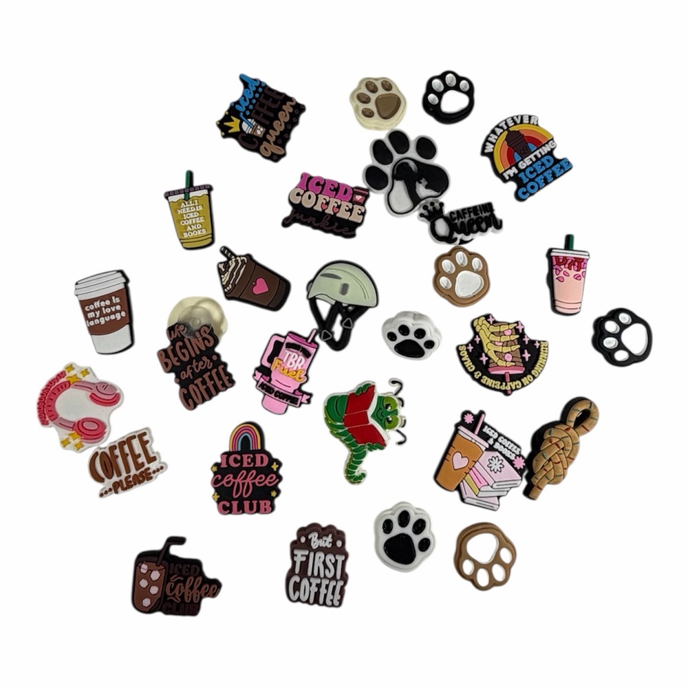 27 Pcs Mixed Pvc Shoe Charms Lot Different Charms Fit For Croc Clog Sandals